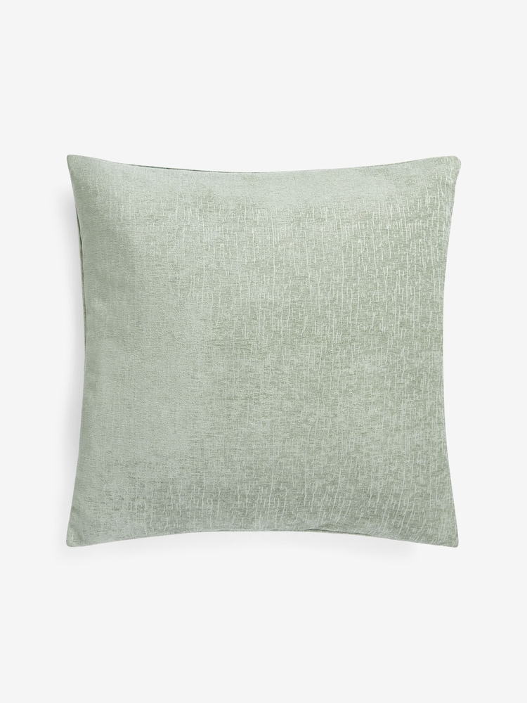 Sage Green Heavyweight Chenille 59 x 59cm Cushion - Image 4 of 6