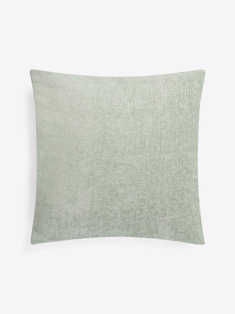 Sage Green Heavyweight Chenille 59 x 59cm Cushion - Image 5 of 6