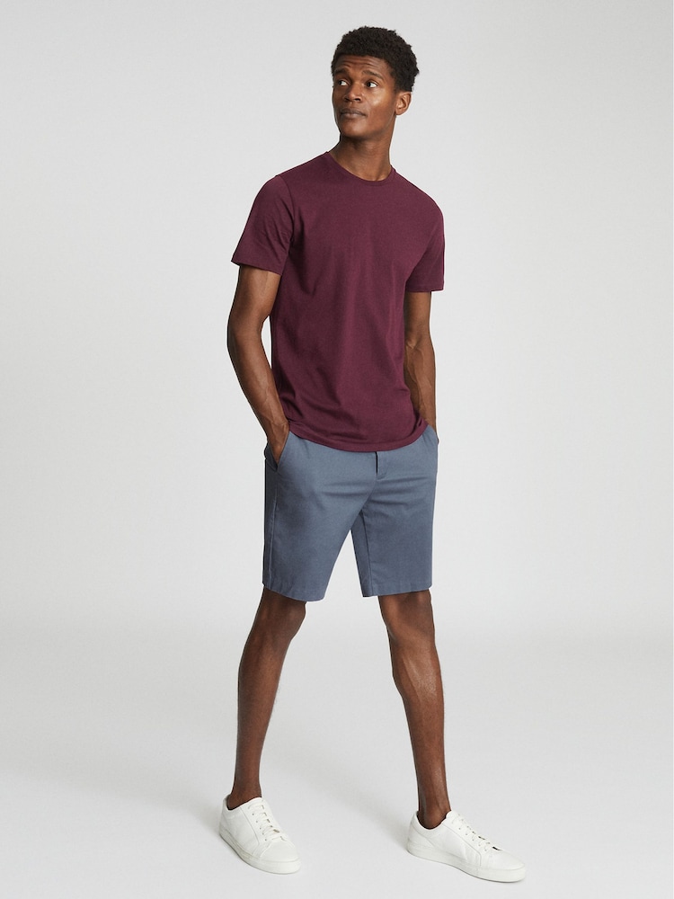 Reiss Bordeaux Bless Regular Fit Crew Neck T-shirt - Image 1 of 3