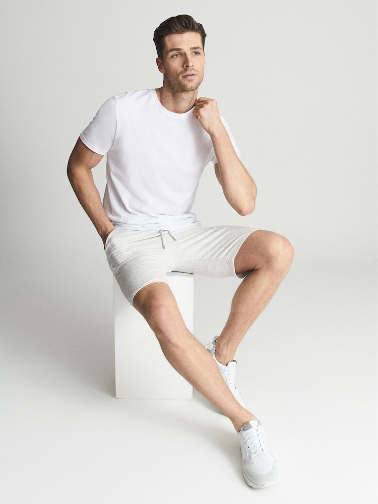 Reiss Soft Grey Tyne Jersey Shorts - Image 6 of 6