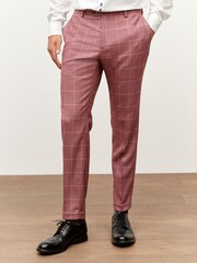 Pink Check Skinny Fit Suit: Trousers - Image 1 of 6