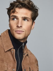 Reiss Navy Blue Trainer Hybrid Zip Through Quilted Jumper - Image 3 of 7