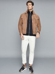 Reiss Navy Blue Trainer Hybrid Zip Through Quilted Jumper - Image 7 of 7