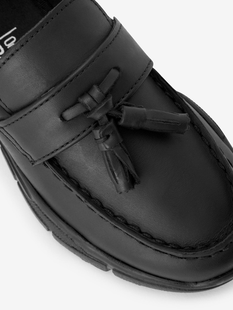 Black Leather Tassel Loafers - Image 5 of 5 Black Leather Tassel Loafers - Image 5 of 5
