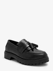 Schwarz - Lederslipper mit Quasten - Bild 2 von 4