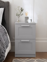 Grey Flynn 2 Drawer Bedside Table - Image 1 of 10