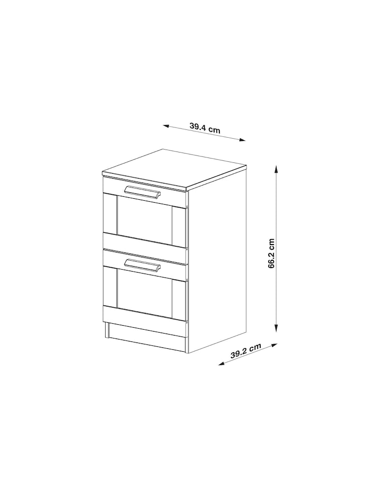 Grey Flynn 2 Drawer Bedside Table - Image 10 of 10