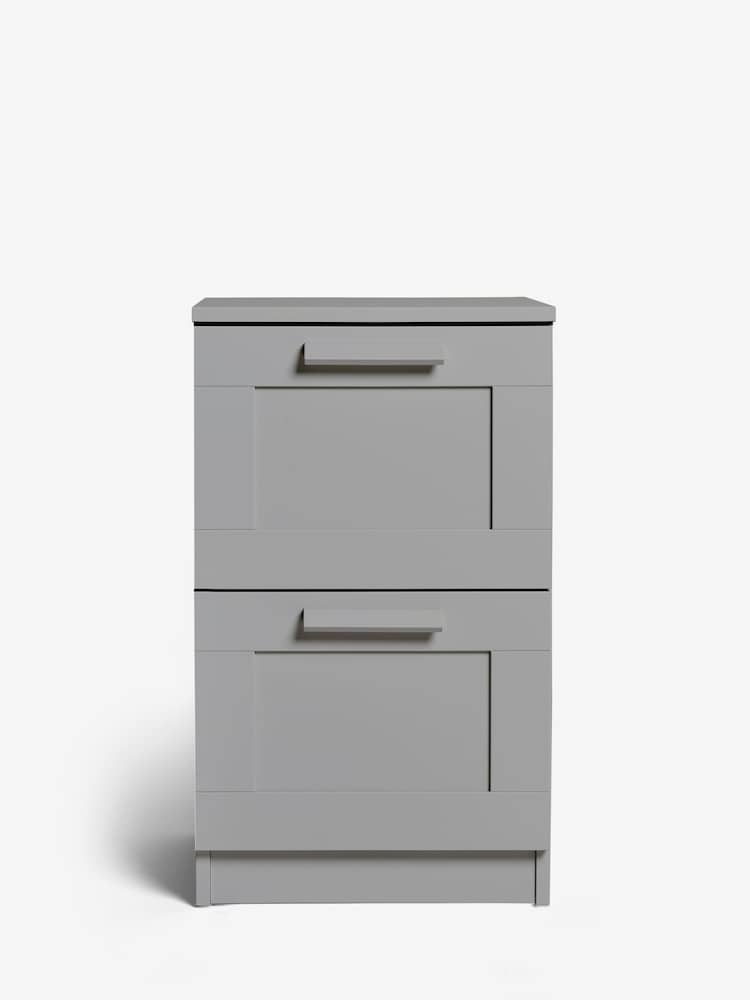 Grey Flynn 2 Drawer Bedside Table - Image 2 of 10