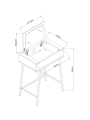 Dark Bronx Oak Effect Console Dressing Table - Image 5 of 8