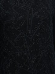 Spirit Black Zig Zag Print Glitter Top - Image 5 of 5