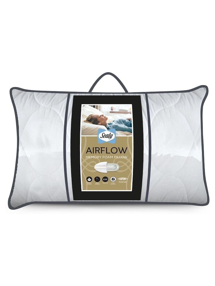 Sealy Airflow Memory Foam 100% Cotton Pillow - Image 2 of 4