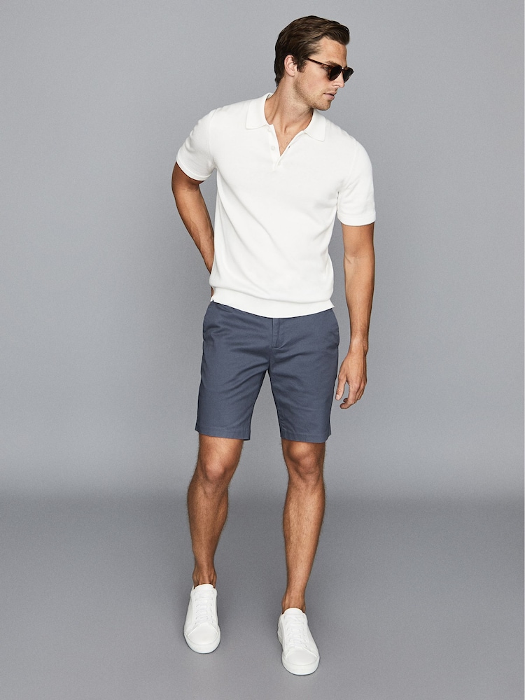 Reiss Airforce Blue Casual Chino Shorts - Image 1 of 6
