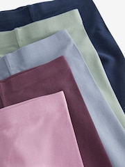 Marineblauw/roze/saliegroen/denimblauw - Verpakking van 5 leggings (3-16 jr) - Image 2 of 8