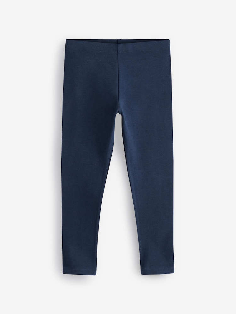 Marineblauw/roze/saliegroen/denimblauw - Verpakking van 5 leggings (3-16 jr) - Image 3 of 8