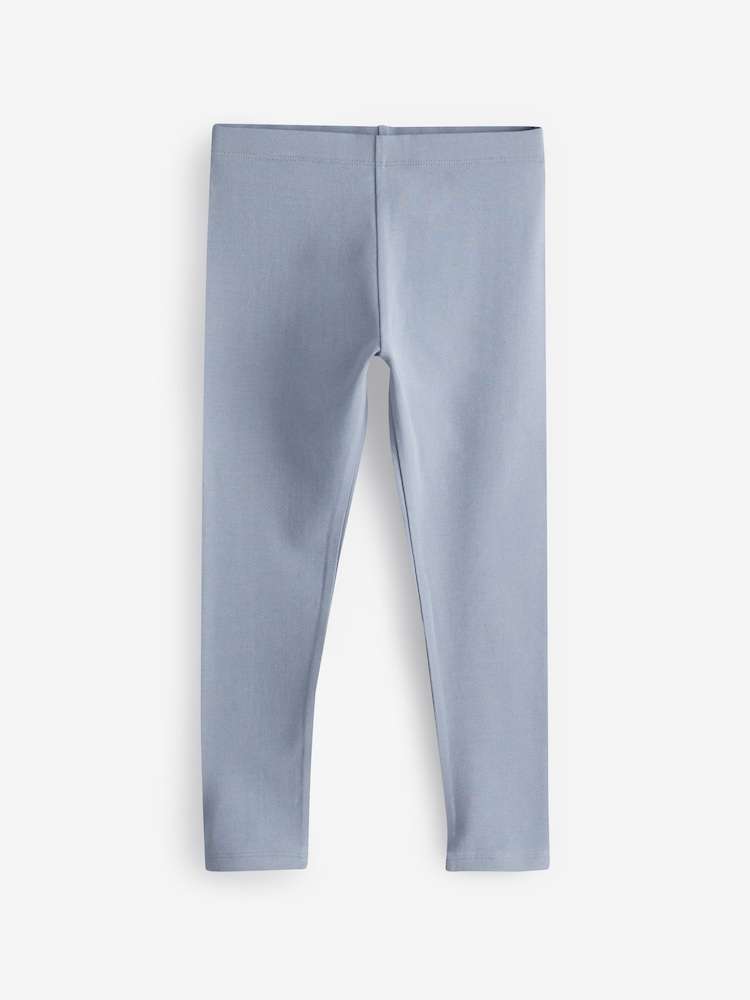 Marineblauw/roze/saliegroen/denimblauw - Verpakking van 5 leggings (3-16 jr) - Image 5 of 8