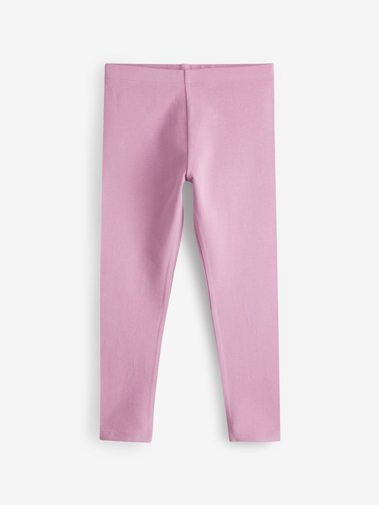 Marineblauw/roze/saliegroen/denimblauw - Verpakking van 5 leggings (3-16 jr) - Image 7 of 8