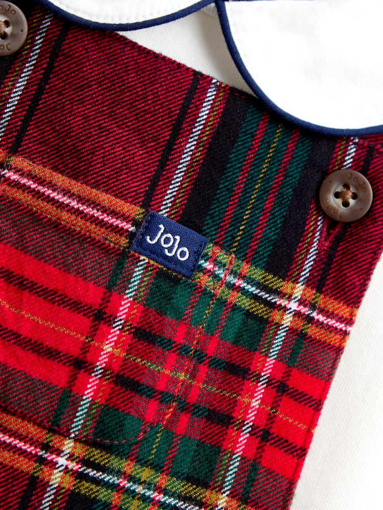 JoJo Maman Bébé Dark Red Tartan Dungarees & Top Set - Image 10 of 10 JoJo Maman Bébé Dark Red Tartan Dungarees & Top Set - Image 10 of 10