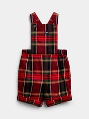 JoJo Maman Bébé Dark Red Tartan Dungarees & Top Set - Image 4 of 10