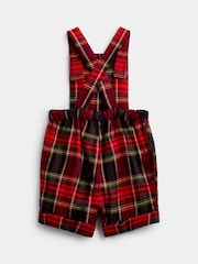 JoJo Maman Bébé Dark Red Tartan Dungarees & Top Set - Image 9 of 10