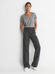 Reiss Grey Marl Cotton-jersey V-neck T-shirt - Image 5 of 5