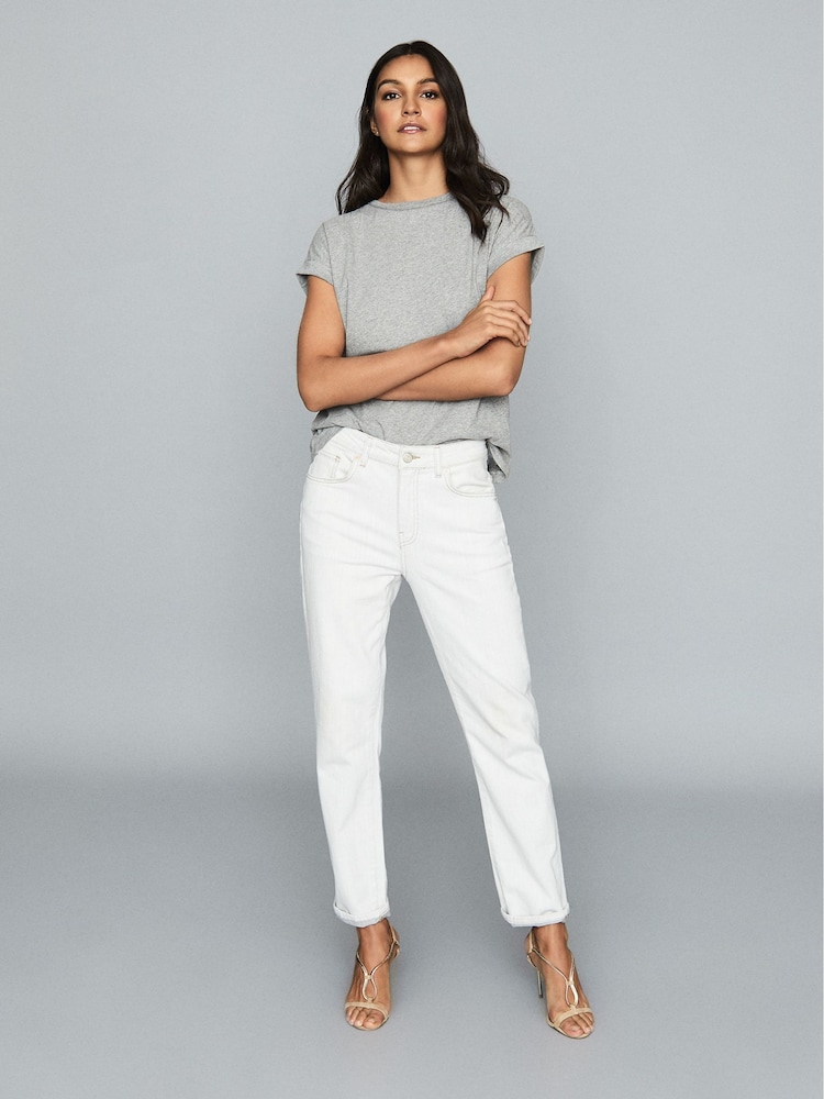 Reiss Grey Marl Cotton Jersey T-Shirt - Image 1 of 6