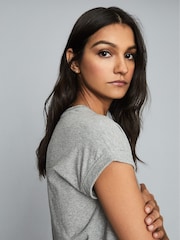 Reiss Grey Marl Cotton Jersey T-Shirt - Image 3 of 6