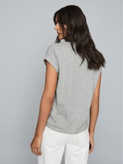 Reiss Grey Marl Cotton Jersey T-Shirt - Image 5 of 6