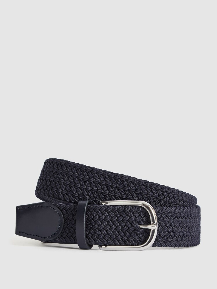 Reiss Navy Elmont Woven Belt - Image 1 of 6