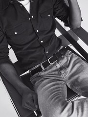 Reiss Navy Elmont Woven Belt - Image 2 of 6