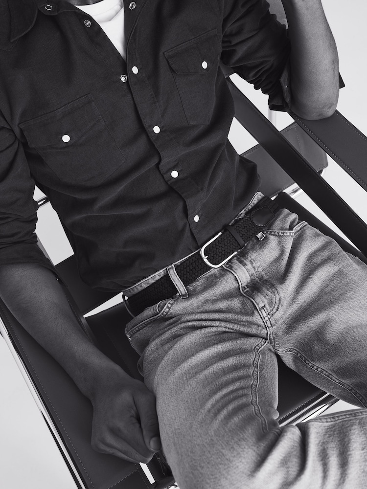 Reiss Navy Elmont Woven Belt - Image 2 of 6