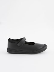 Black Heart Detail Wide Fit (G) Junior Leather School Mary Jane Shoes - Image 2 of 6