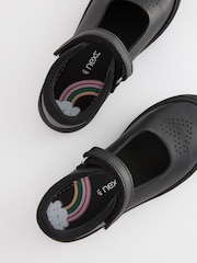 Black Heart Detail Wide Fit (G) Junior Leather School Mary Jane Shoes - Image 3 of 6