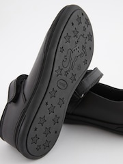 Black Heart Detail Wide Fit (G) Junior Leather School Mary Jane Shoes - Image 6 of 6