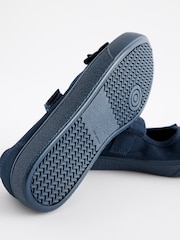 Navy Blue Standard Fit (F) Butterfly Embroidered School Plimsoll Shoes - Image 6 of 6