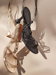 Black Signature Super Strappy Curvy Heel Sandals - Image 4 of 9