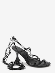 Black Signature Super Strappy Curvy Heel Sandals - Image 7 of 9