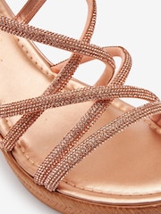 Rose Gold Forever Comfort® Tubular Bling Asymmetric Wedges - Image 5 of 6