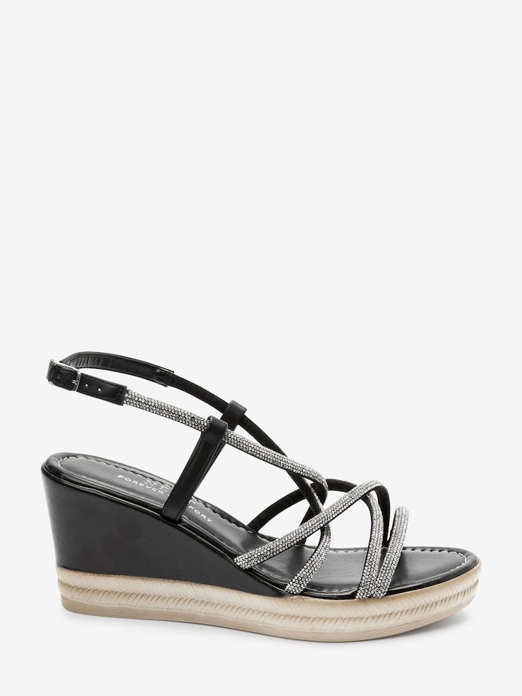 Noir - Chaussures compensées asymétriques Forever Comfort® Tubular Bling - Image 3 of 6