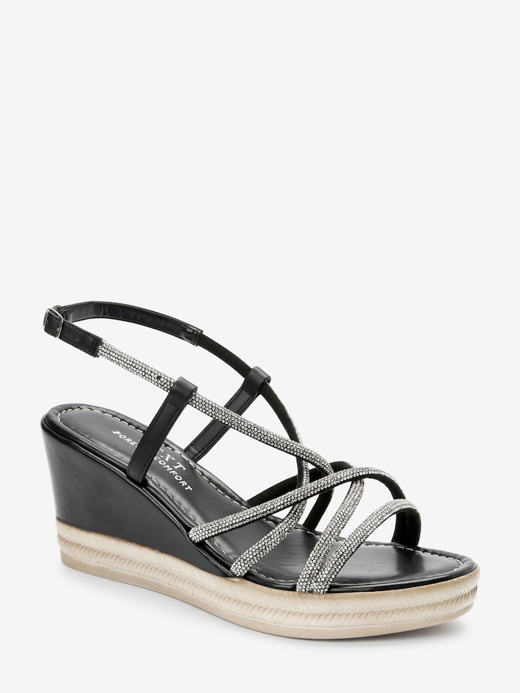 Noir - Chaussures compensées asymétriques Forever Comfort® Tubular Bling - Image 4 of 6