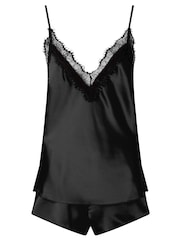Ann Summers Black Cerise Satin Cami Set - Image 5 of 5