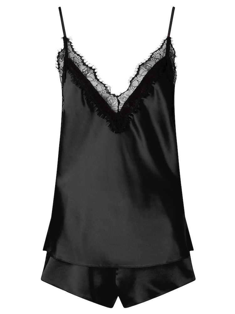 Ann Summers Black Cerise Satin Cami Set - Image 5 of 5