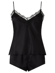 Ann Summers Black Cerise Satin Cami Set - Image 6 of 6