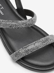 Black Forever Comfort® Glittery Strap Sandals - Image 7 of 7