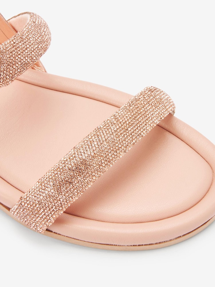 Rose Gold Forever Comfort® Glittery Strap Sandals - Image 6 of 6