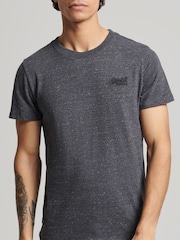 Superdry Charcoal Heather Vintage Embroidered 100% Cotton T-Shirt - Image 1 of 4