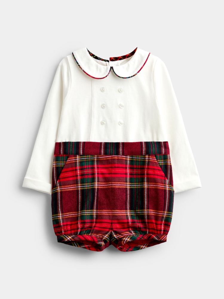 JoJo Maman Bébé 2-Piece Classic Body & Tartan Short Set - صورة 1 من 7