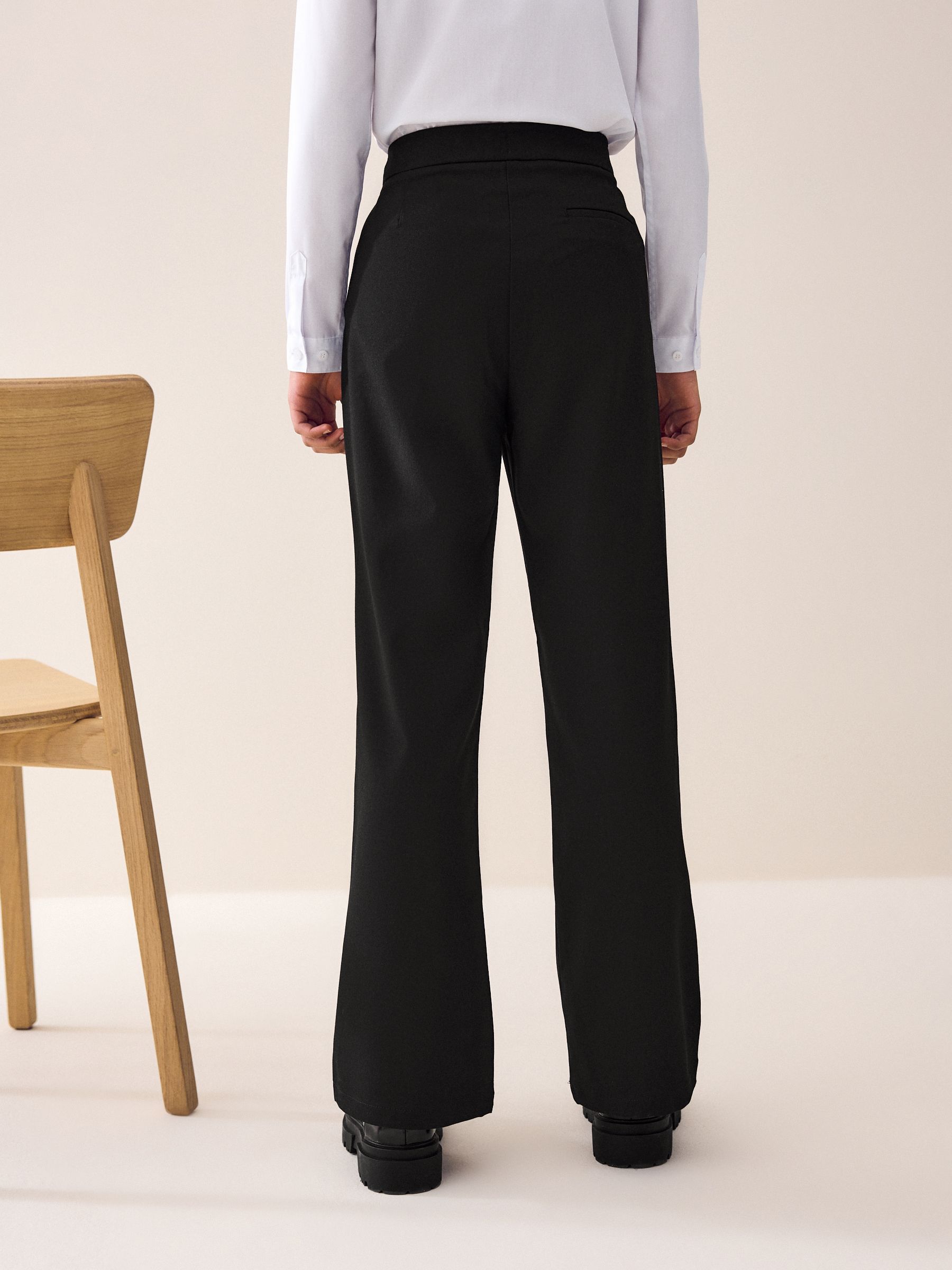 パンツ LCDC : 25SS / PLEATS DETAIL FLARED TROUSERS (BLACK) Pleated Wide-Leg Trousers with Stitch Detail