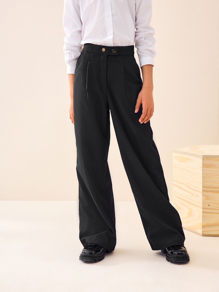 Black Regular Length Senior Wide Leg School Trousers (9-18yrs) - Image 1 of 6