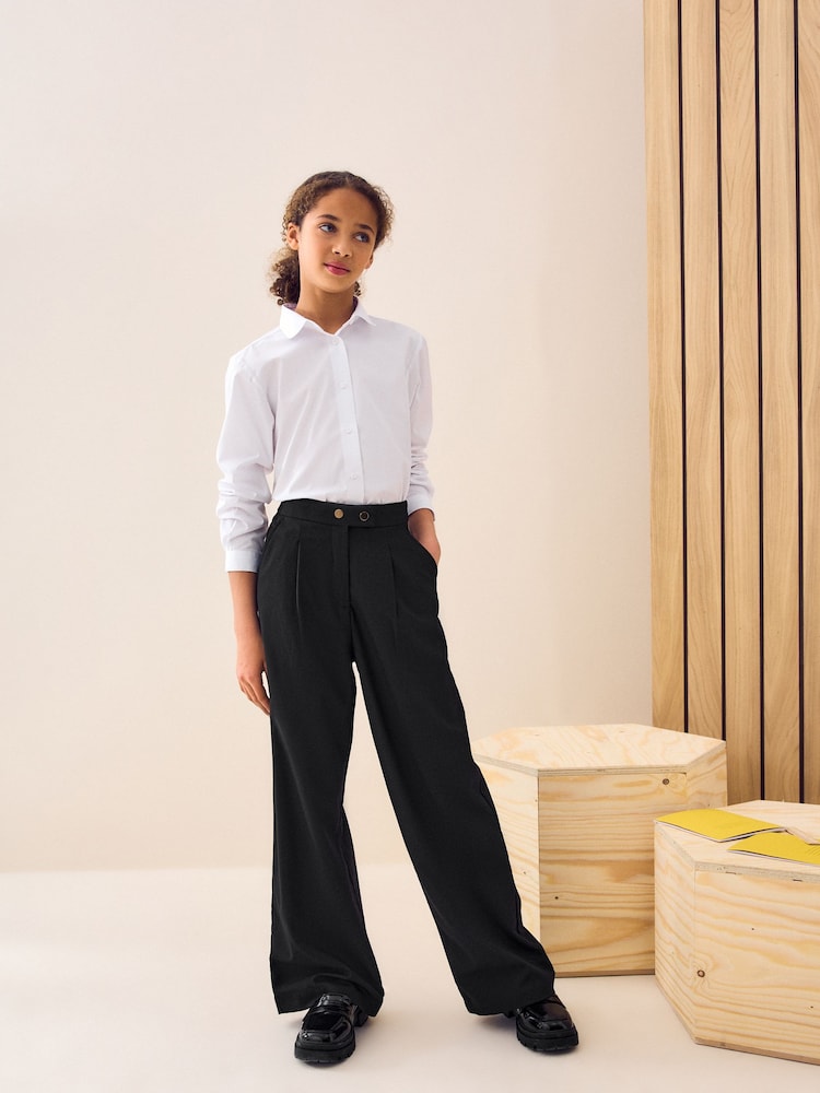 Black Regular Length Senior Wide Leg School Trousers (9-18yrs) - Image 2 of 6