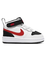 Nike White/Red Toddler Court Borough Mid Trainers - Image 1 of 8